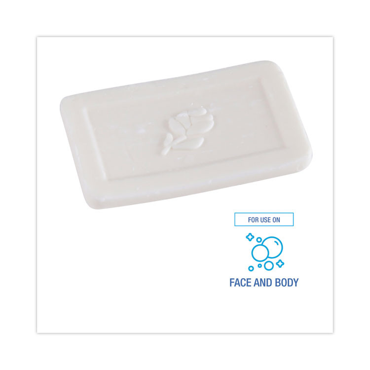 BOARDWALK NO34SOAP Face and Body Amenity Soap, Flow Wrapped, Floral Scent, # 3/4 Bar, 1,000/Carton