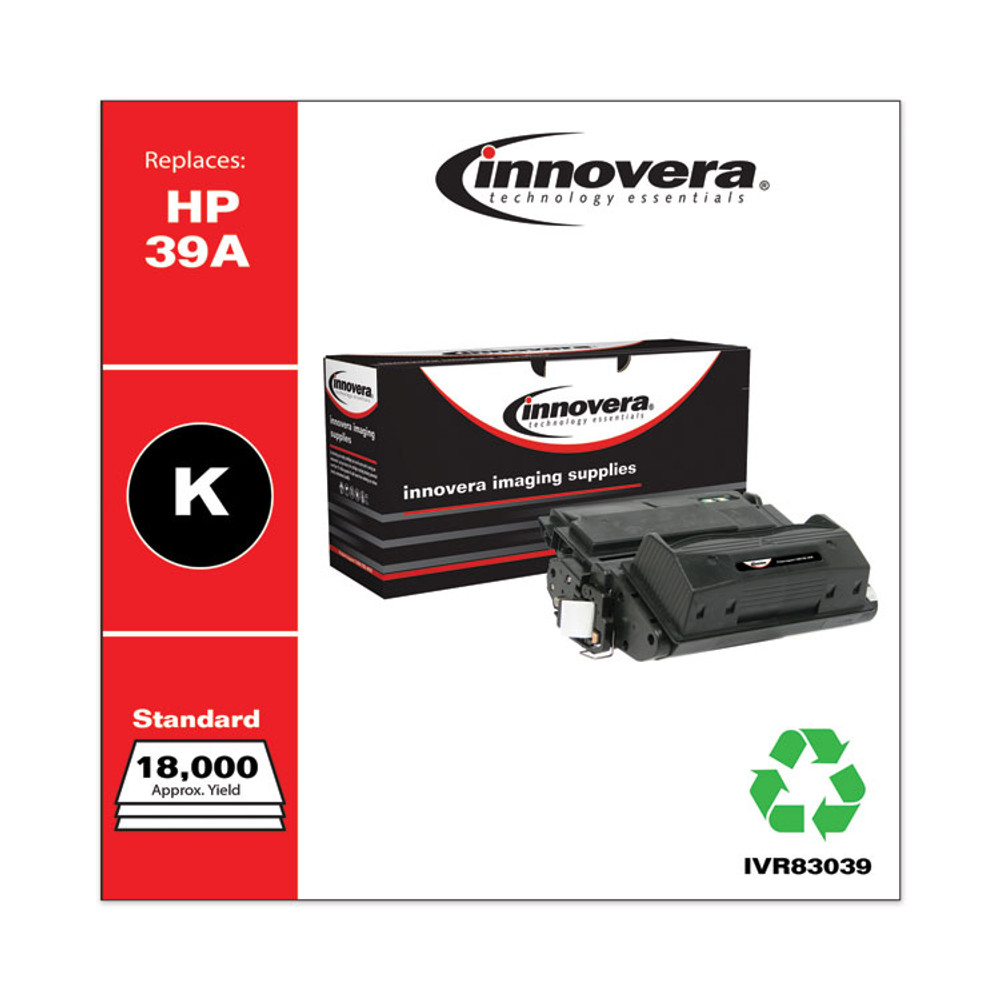 INNOVERA 83039 Remanufactured Black Toner, Replacement for 39A (Q1339A), 18,000 Page-Yield