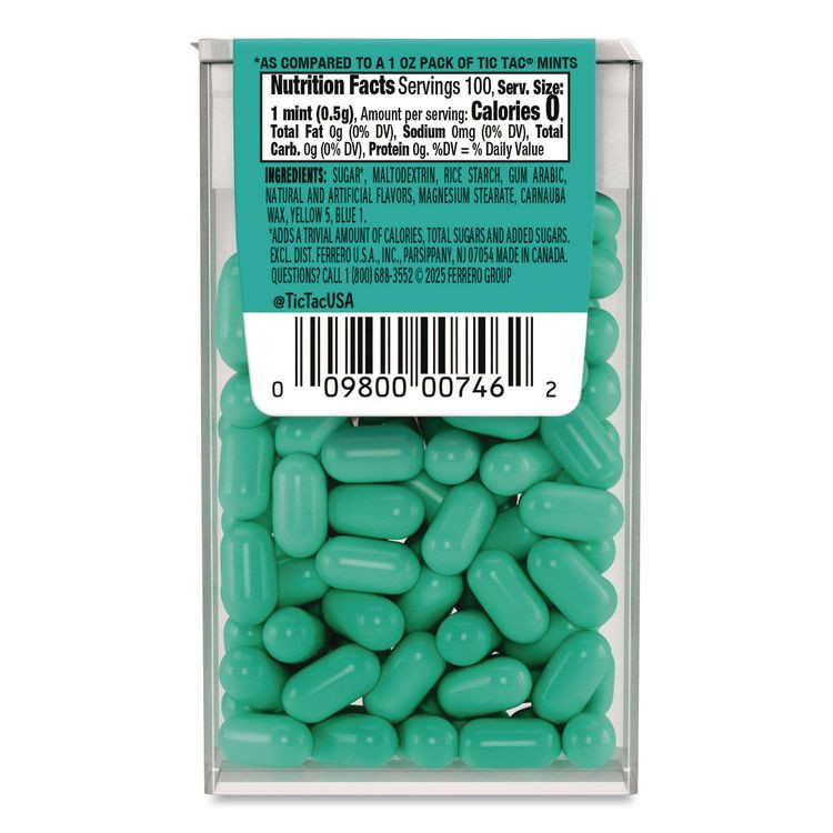 FERRERO USA Tic Tac® 24100012 Breath Mints, Wintergreen, 1.7 oz Bottle, 12 Bottles/Carton