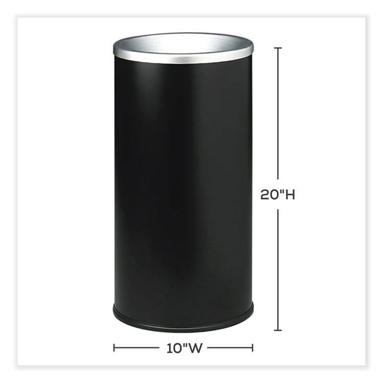 SAFCO PRODUCTS 9698BL Ash Urn, 10" dia x 20"h, Black
