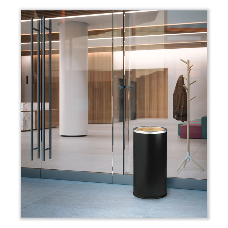 SAFCO PRODUCTS 9698BL Ash Urn, 10" dia x 20"h, Black