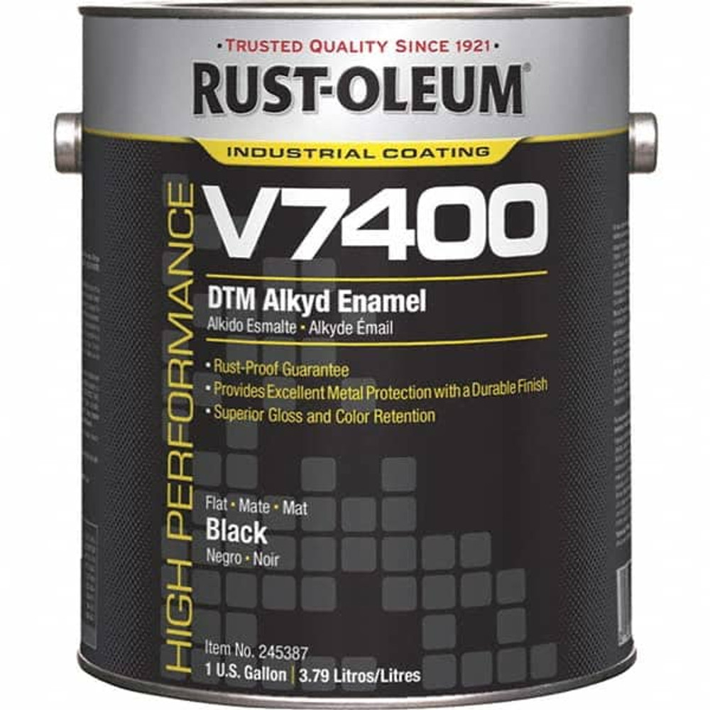 Rust-Oleum 245387 Alkyd Enamel Paint: 1,280 fl oz, Flat, Black