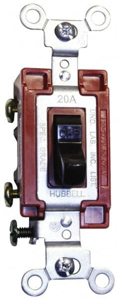 Hubbell Wiring Device-Kellems CS320W 3 Pole, 120 to 277 VAC, 20 Amp, Commercial Grade Toggle Three Way Switch