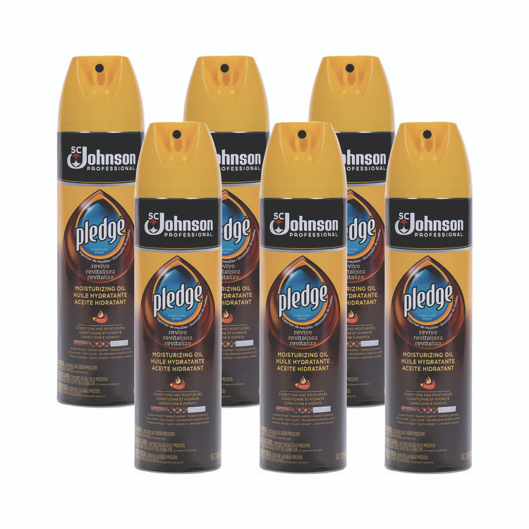 SC JOHNSON Pledge® 697264 Furniture Polish, Revive Moisturizing Oil, 14.2 oz Can, 6/Carton