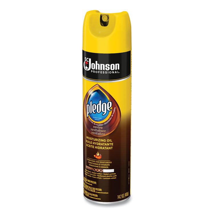 SC JOHNSON Pledge® 697264 Furniture Polish, Revive Moisturizing Oil, 14.2 oz Can, 6/Carton