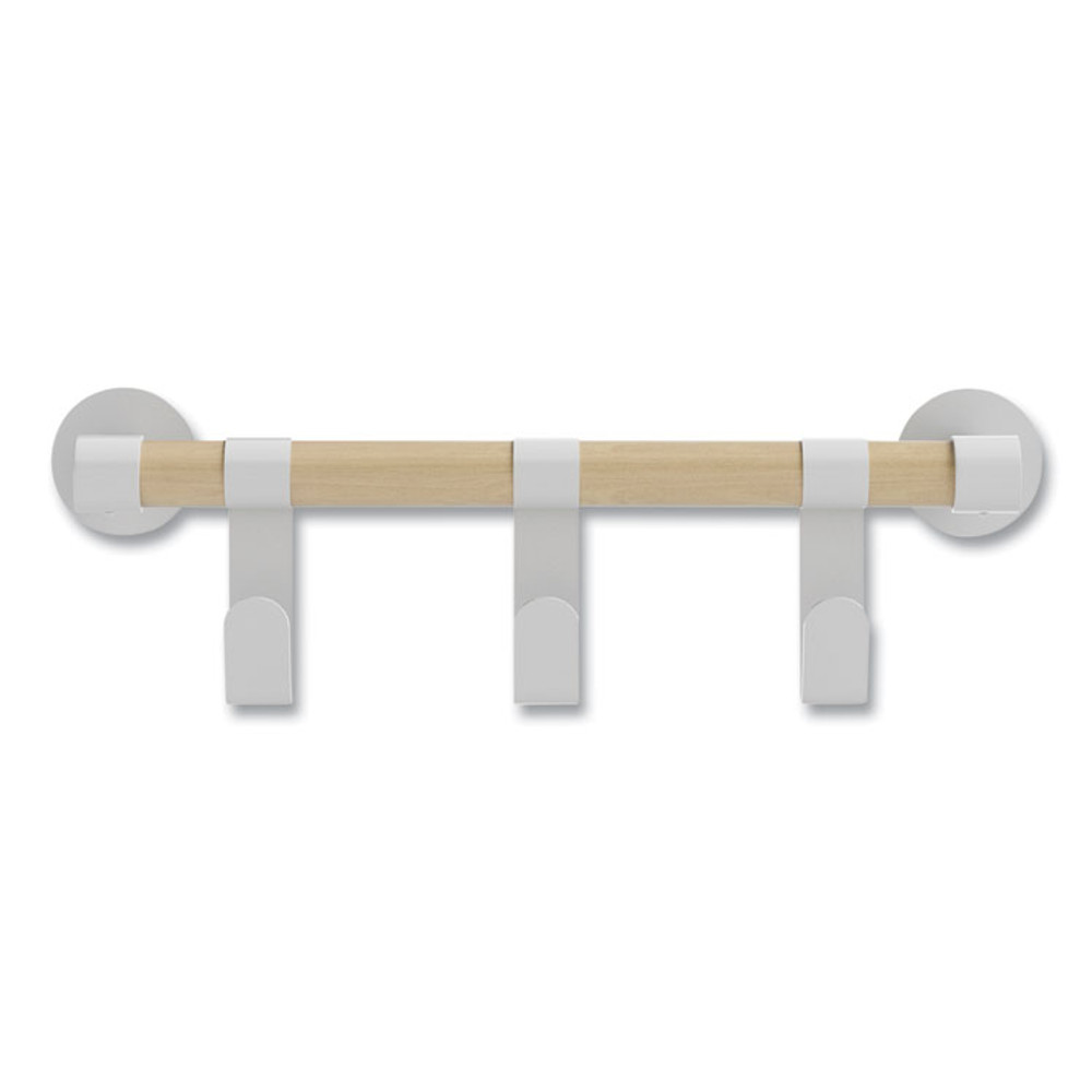 SAFCO PRODUCTS 4263WH Resi Coat Wall Rack, 3 Hook, 19.75w x 4.25d x 6h, White