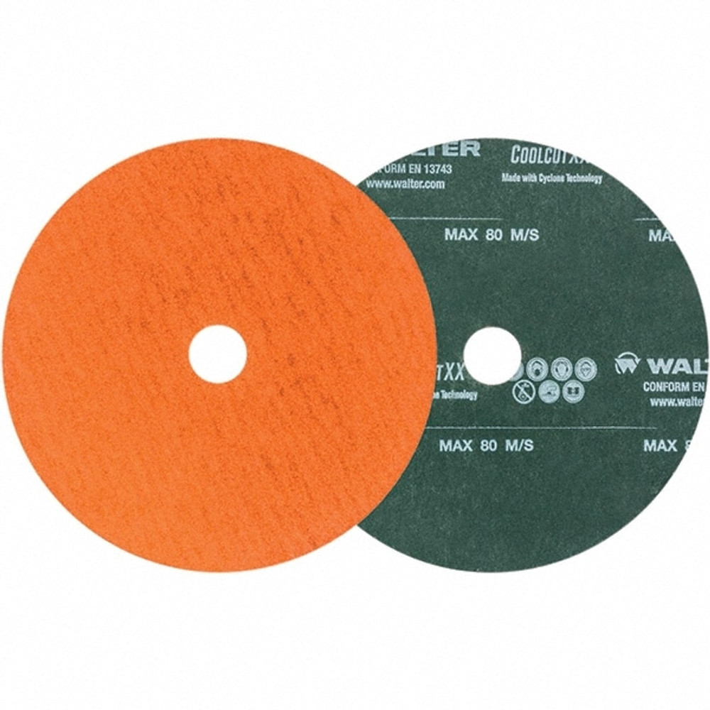 WALTER Surface Technologies 15X503B Fiber Disc: 5" Disc Dia, 7/8" Hole, 36 Grit, Ceramic