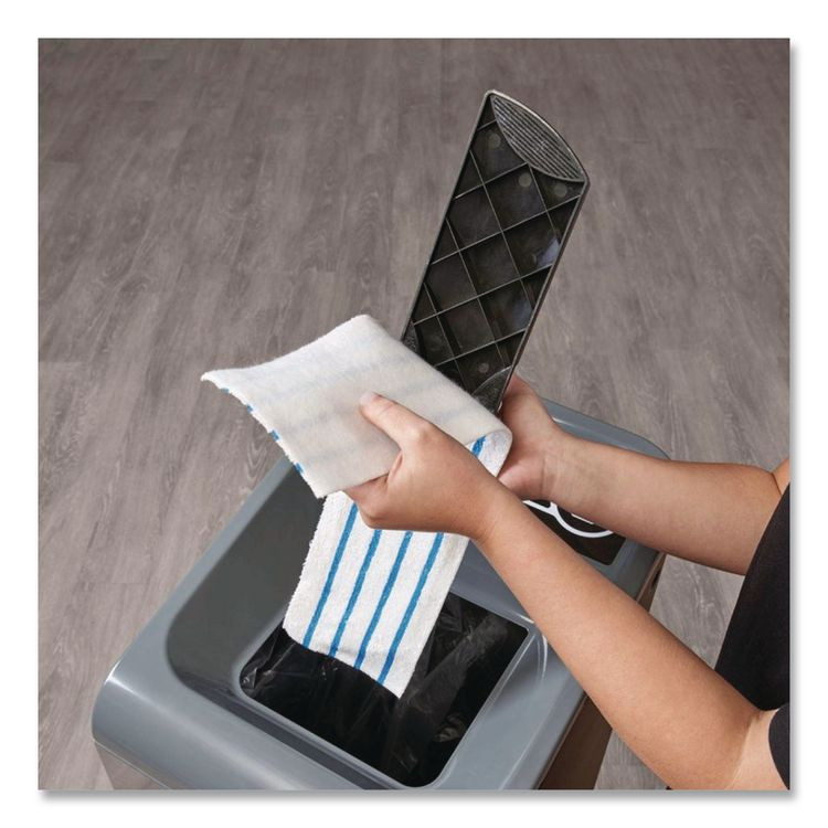 RUBBERMAID COMMERCIAL PROD. HYGEN™ 2134282 Disposable Microfiber Pad, 4.75 x 19, White/Blue Stripe, 50/Pack, 3 Packs/Carton