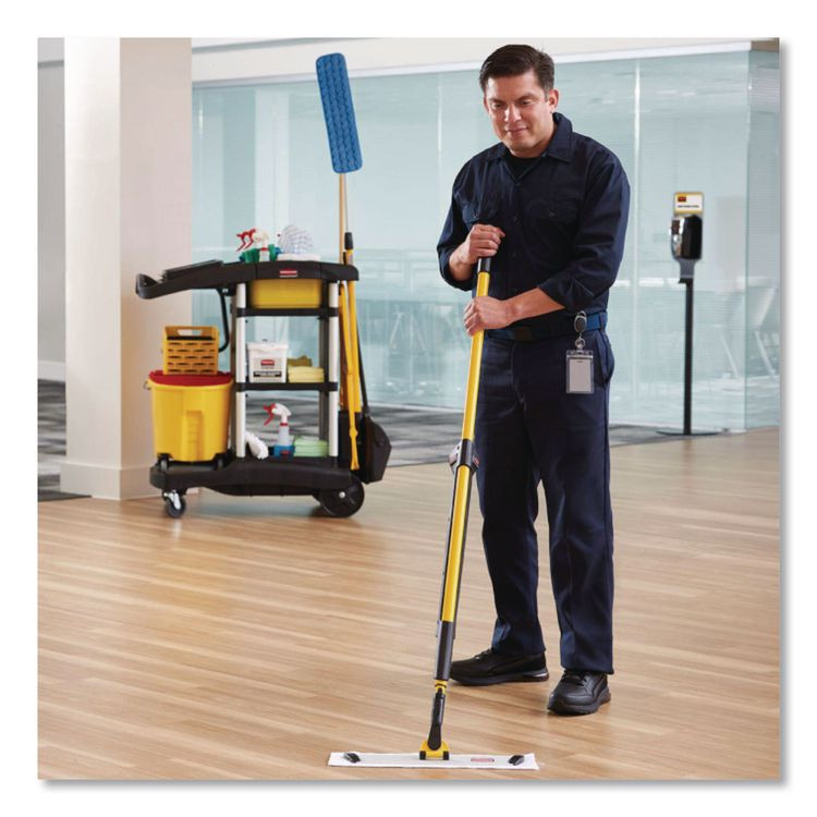 RUBBERMAID COMMERCIAL PROD. HYGEN™ 2134282 Disposable Microfiber Pad, 4.75 x 19, White/Blue Stripe, 50/Pack, 3 Packs/Carton