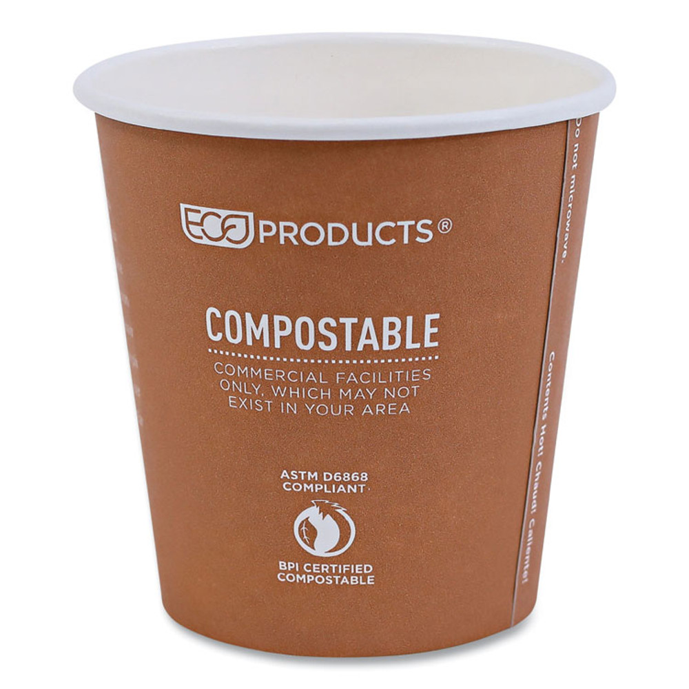 ECO-PRODUCTS,INC. EP-BHC10-WA World Art Renewable and Compostable Hot Cups, 10 oz, Paper, Gray, 50/Pack, 20 Packs/Carton