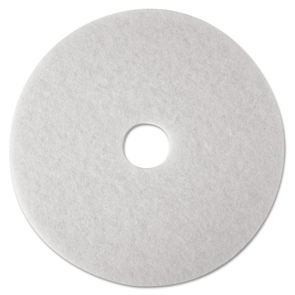 3M/COMMERCIAL TAPE DIV. 20313 Low-Speed Super Polishing Floor Pads 4100, 27" Diameter, White, 5/Carton