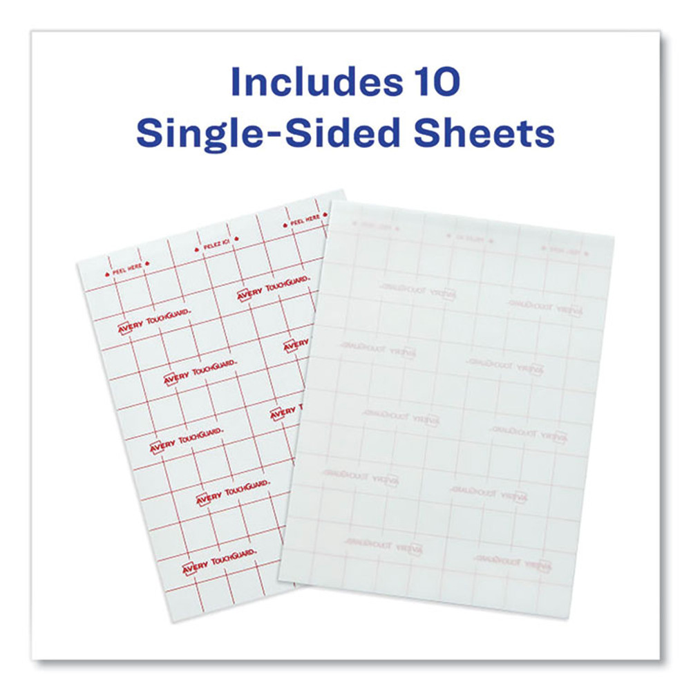 AVERY PRODUCTS CORPORATION 73606 TouchGuard Protective Film Sheet, 9" x 12", Matte Clear, 10/Pack