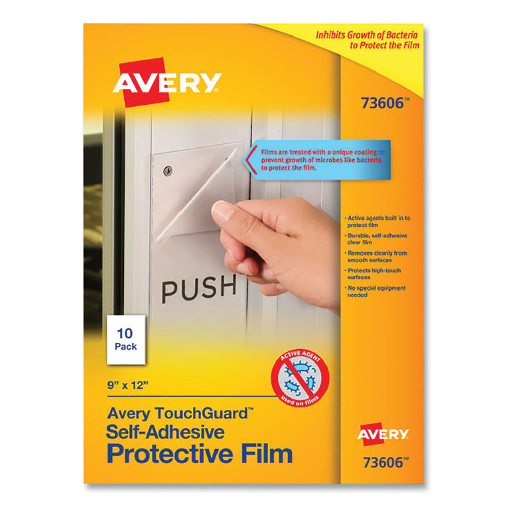 AVERY PRODUCTS CORPORATION 73606 TouchGuard Protective Film Sheet, 9" x 12", Matte Clear, 10/Pack