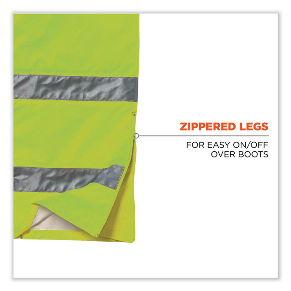 TENACIOUS HOLDINGS, INC. ergodyne® 24428 GloWear 8915 Class E Hi-Vis Rain Pants, 4X-Large, Lime