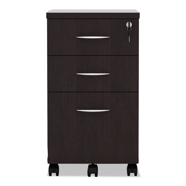 ALERA VA572816ES Alera Valencia Series Mobile Pedestal File, Left/Right, 3-Drawer: Box/Box/File, Legal/Letter, Espresso, 15.88 x 20.5 x 28.38