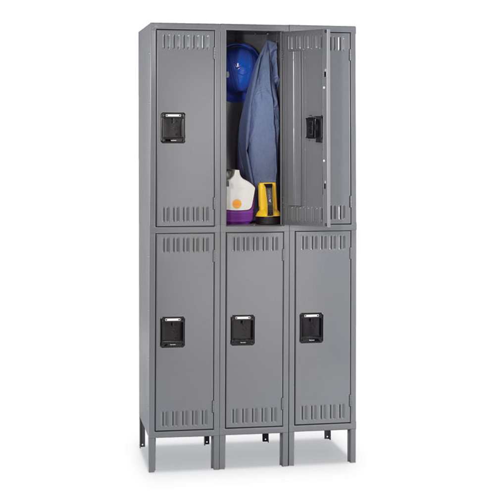 TENNSCO DTS1218363MG Double Tier Locker with Legs, Triple Stack, 36w x 18d x 78h, Medium Gray