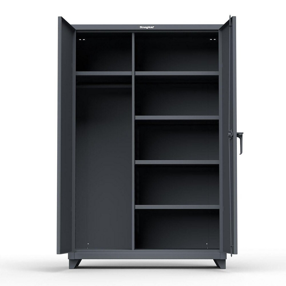 Strong Hold 46-W-245-L Storage Cabinets; Cabinet Type: Wardrobe ; Cabinet Material: Steel ; Width (Inch): 48in ; Depth (Inch): 24in ; Cabinet Door Style: Solid ; Height (Inch): 75in