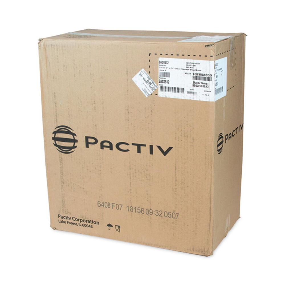 PACTIV EVERGREEN CORPORATION SAC0512 EarthChoice Square Recycled Bowl, 12 oz, 5 x 5 x 1.63, Clear, Plastic, 504/Carton