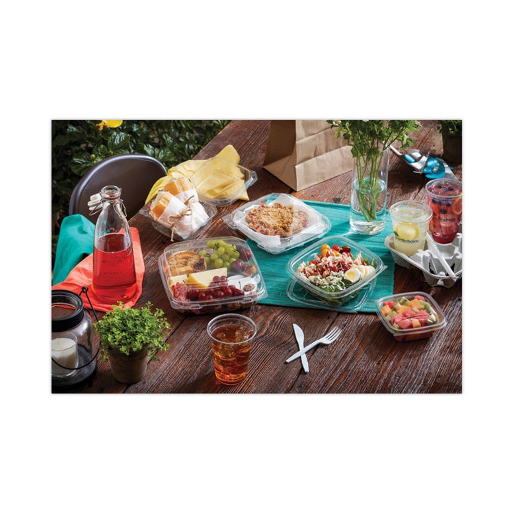 PACTIV EVERGREEN CORPORATION SAC0512 EarthChoice Square Recycled Bowl, 12 oz, 5 x 5 x 1.63, Clear, Plastic, 504/Carton