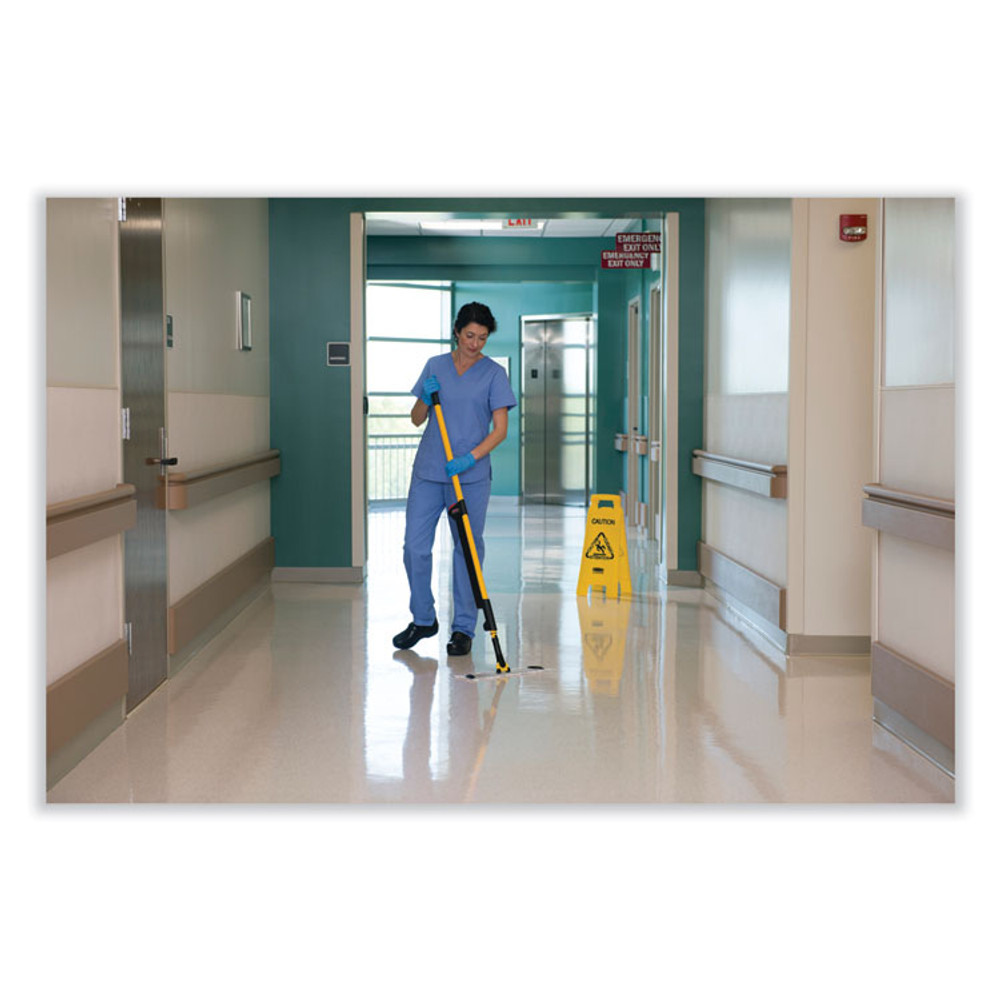 RUBBERMAID COMMERCIAL PROD. HYGEN™ 1835528 Pulse Microfiber Spray Mop System, 17" Wide Microfiber Head, 52" Yellow Plastic Handle