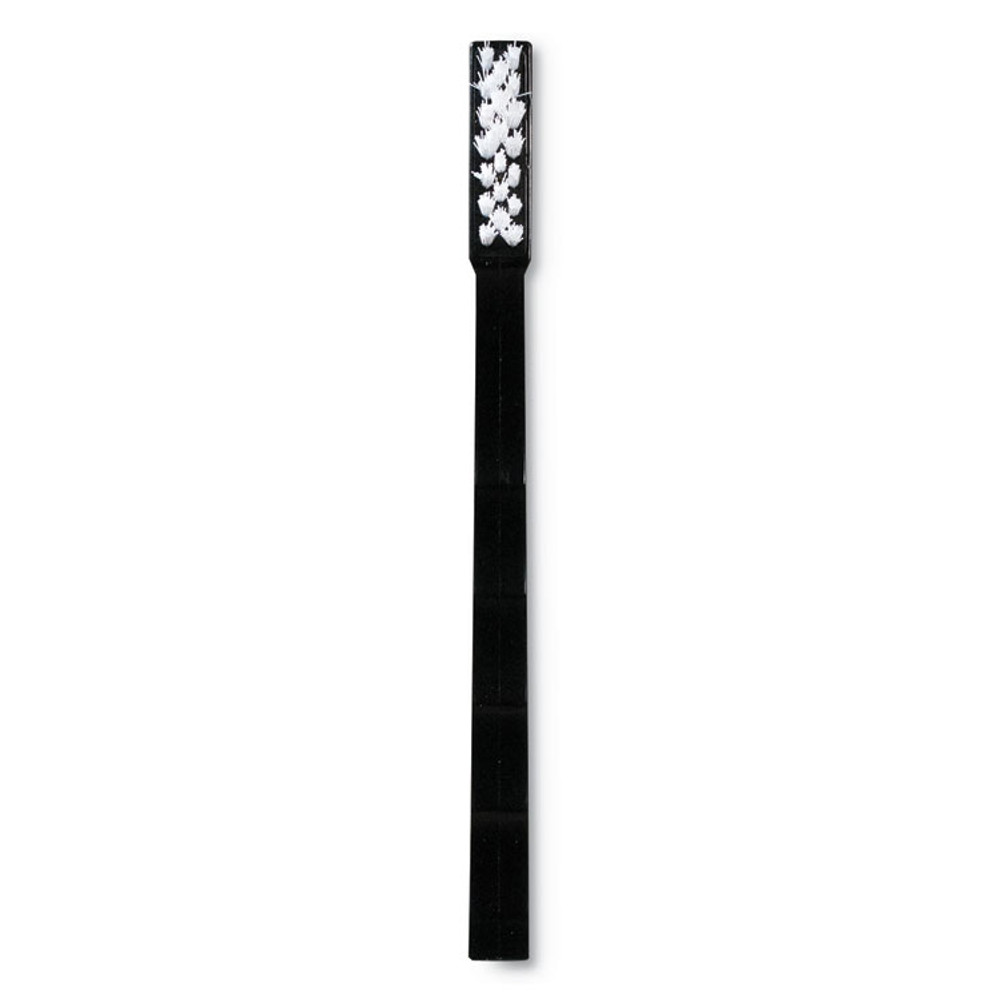 CFS BRANDS Carlisle 40674-00DZ Flo-Pac Utility Toothbrush Style Maintenance Brush, White Nylon Bristles, 7.25" Brush, 7" Black Polypropylene Handle