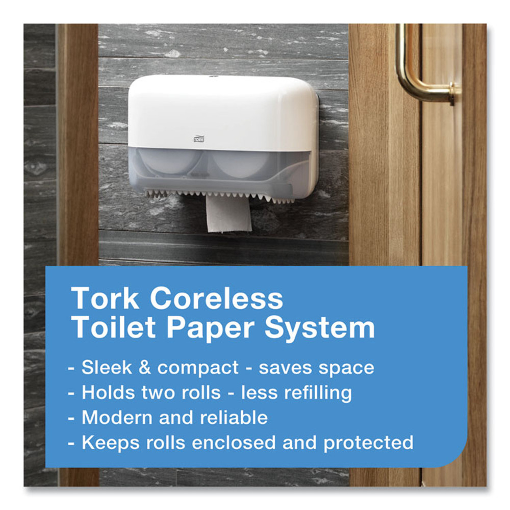 SCA TISSUE Tork® 472880 Advanced High Capacity Bath Tissue, Coreless, Septic Safe, 2-Ply, White, 1,000 Sheets/Roll, 36 Rolls/Carton