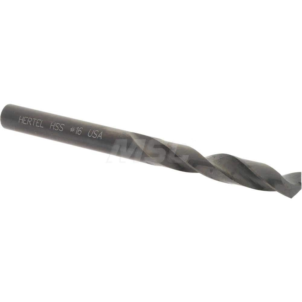 Hertel 2386233 Screw Machine Length Drill Bit: #16, 135 ° Point, High Speed Steel