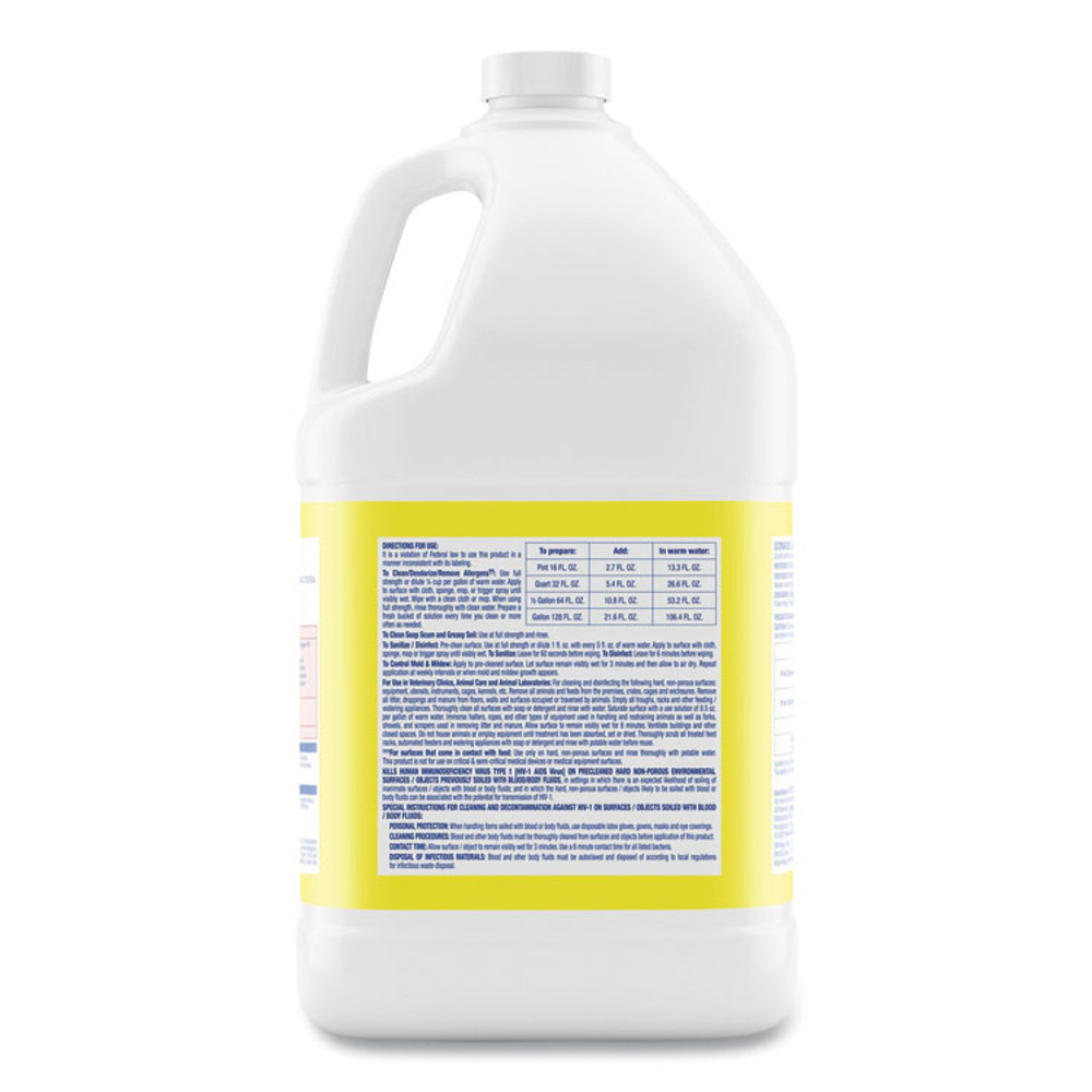 RECKITT BENCKISER Professional LYSOL® Brand 99985CT Disinfectant Deodorizing Cleaner Concentrate, Lemon Scent, 128 oz Bottle, 4/Carton