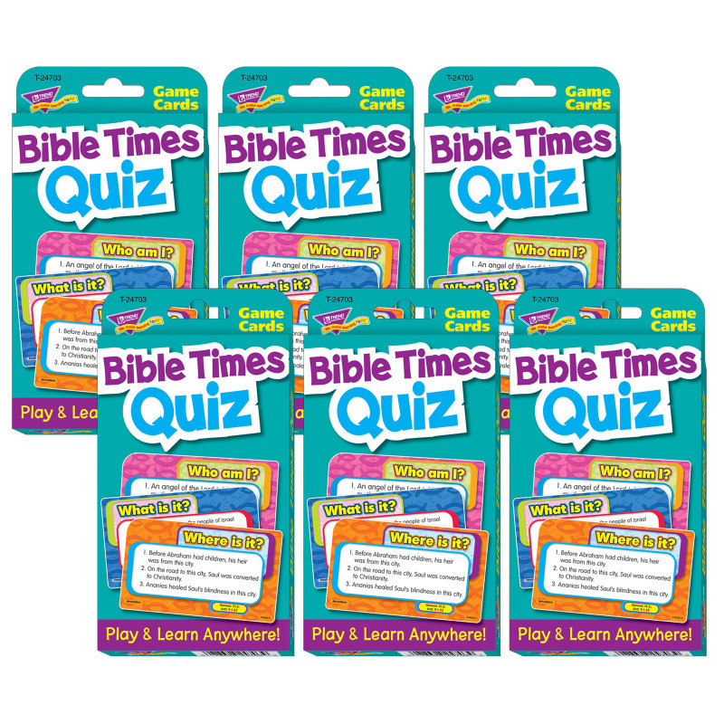 TREND ENTERPRISES INC. TREND Bible Times Quiz Challenge Cards®, 6 Sets