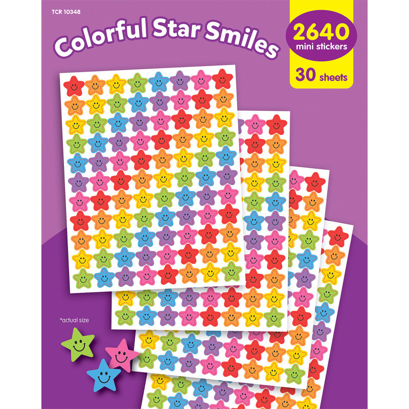 TEACHER CREATED RESOURCES Teacher Created Resources® Colorful Star Smiles Mini Stickers Value Pack