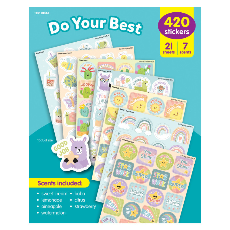 TEACHER CREATED RESOURCES Teacher Created Resources Do Your Best Smelly Stickers Variety Pack