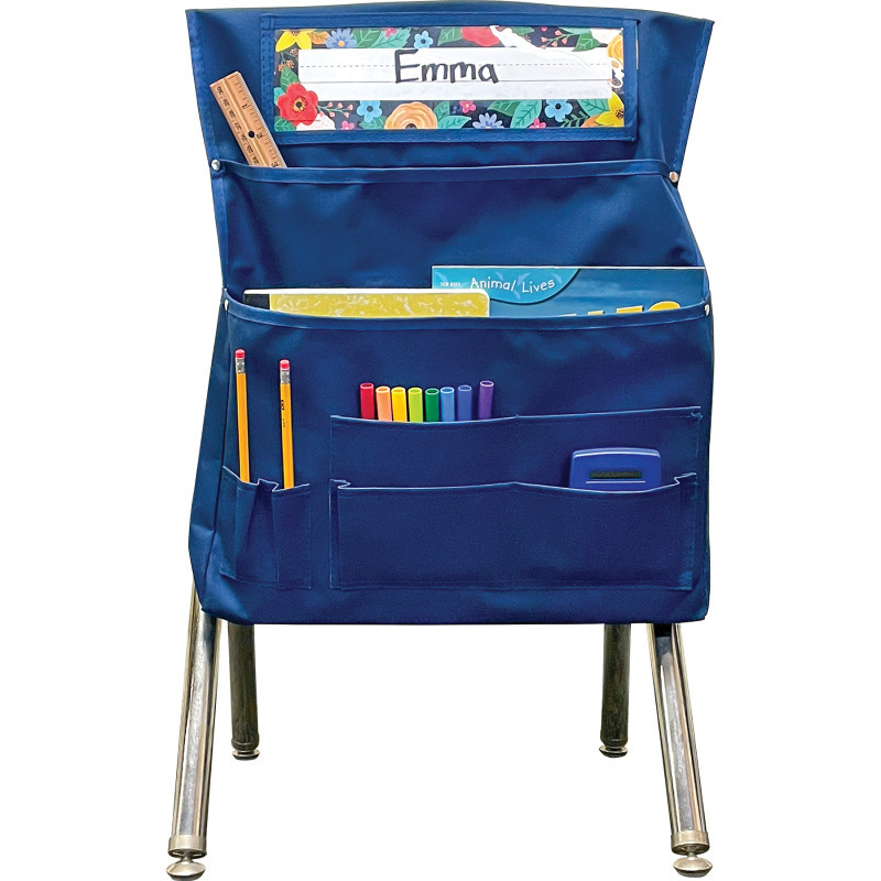 TEACHER CREATED RESOURCES Teacher Created Resources Navy Blue Chair Pocket - For Standard-Sized Chairs