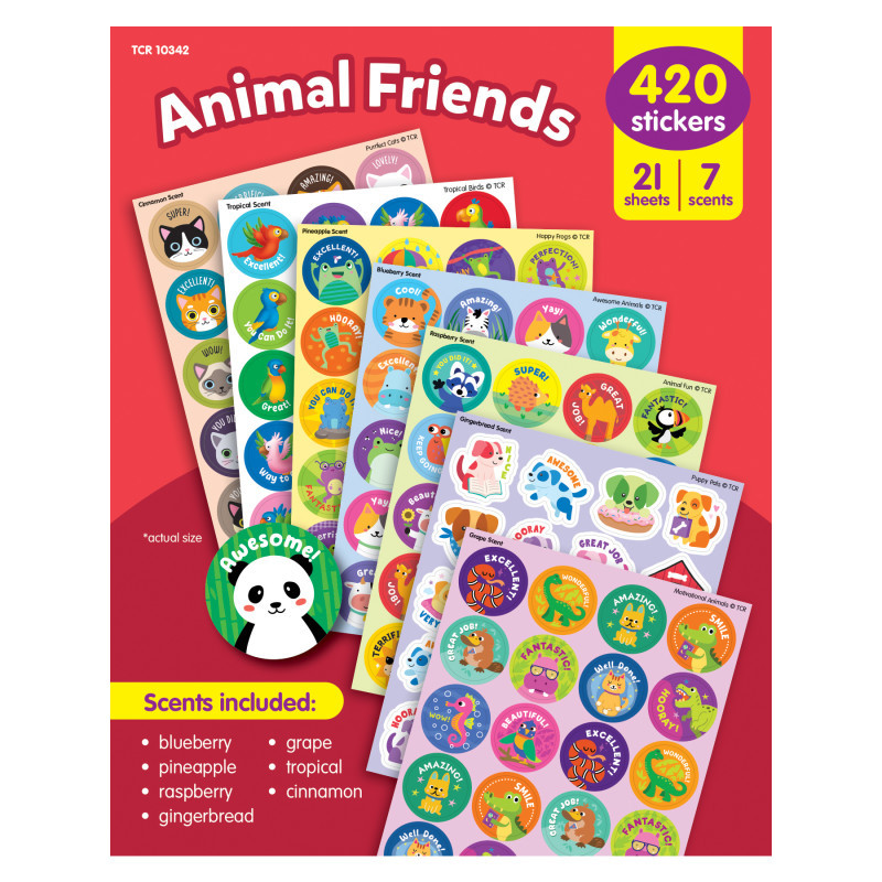 TEACHER CREATED RESOURCES Teacher Created Resources Animal Friends Smelly Stickers Variety Pack