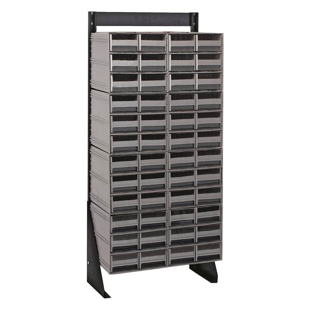 Quantum Storage QIC-148-64GY 48 Bin, Small Parts Interlocking Steel Frame Storage Cabinet Stand