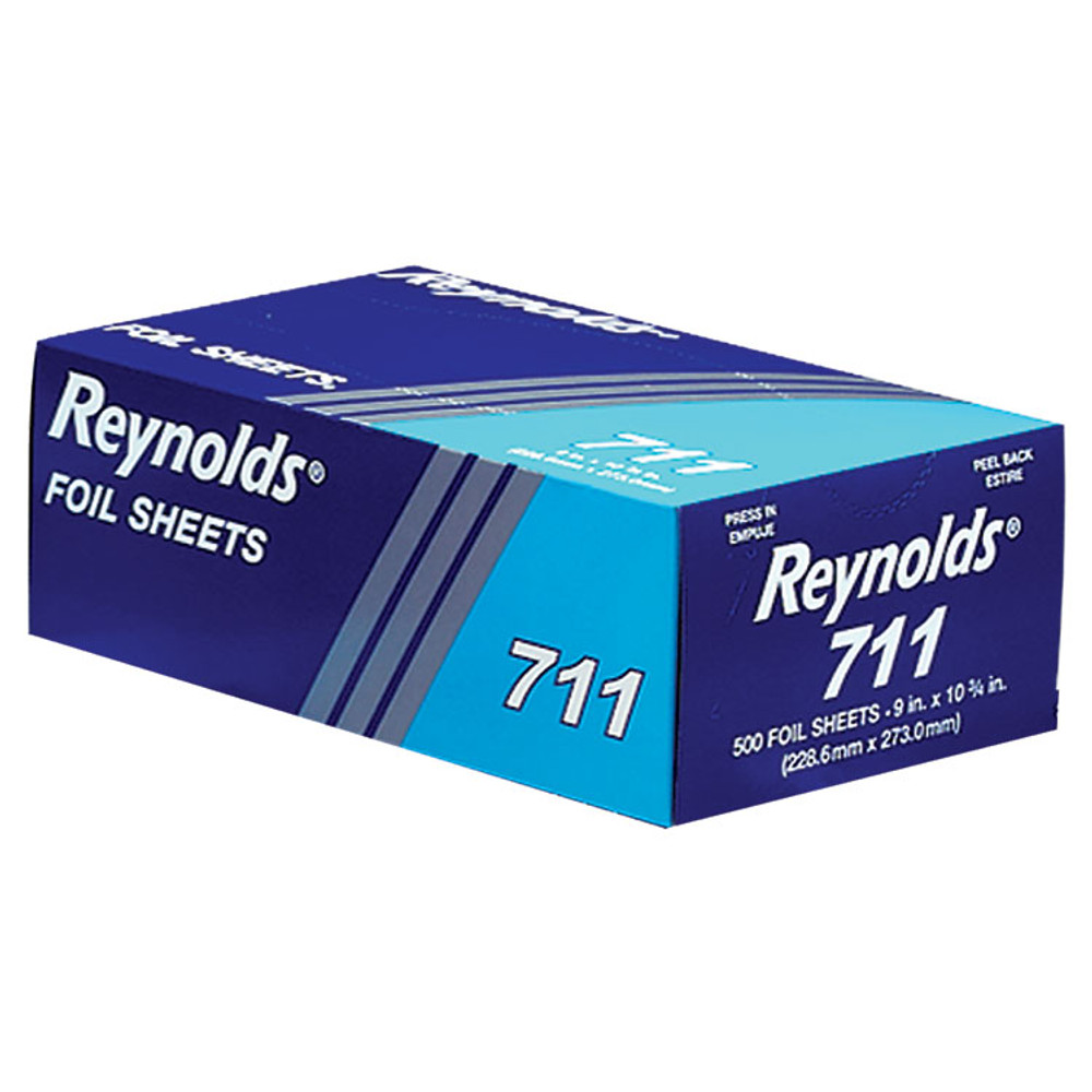 REYNOLDS FOOD PACKAGING Wrap® 711 Pop-Up Interfolded Aluminum Foil Sheets, 9 x 10.75, 500/Box, 6 Boxes/Carton