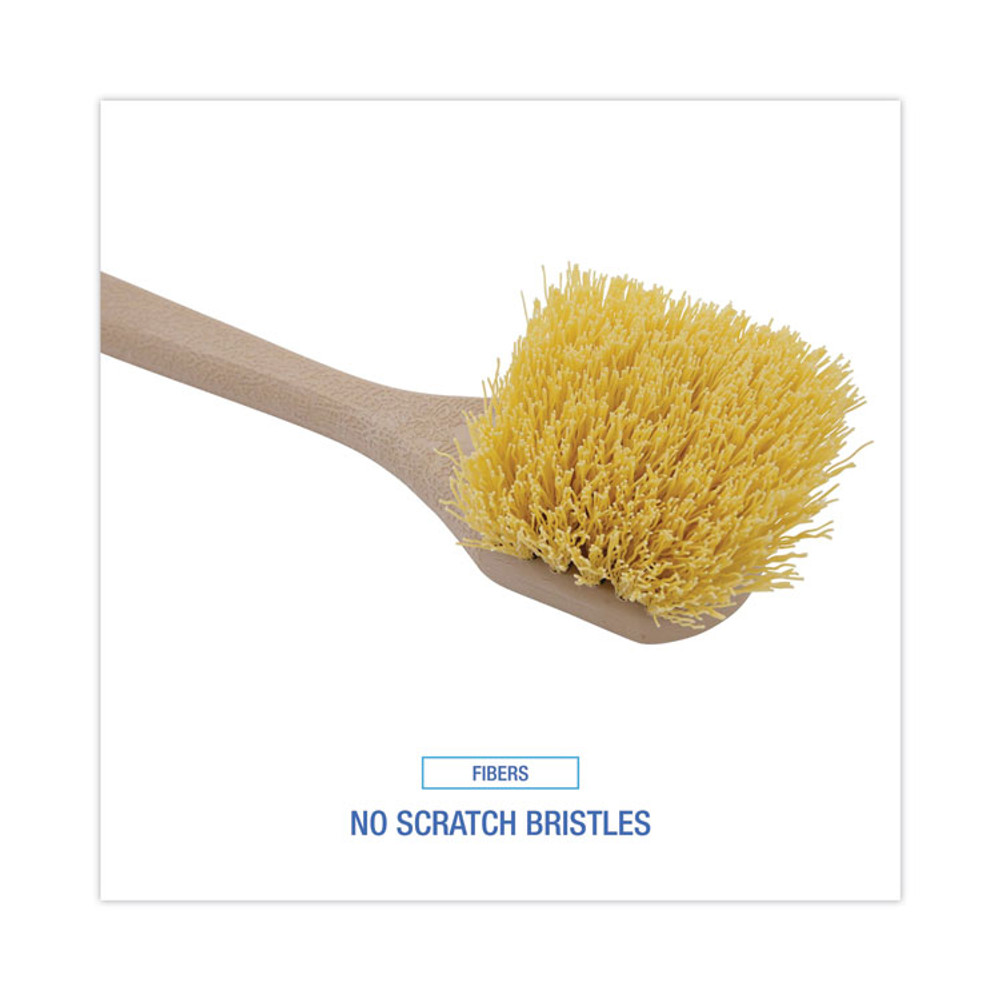 BOARDWALK 4320 Utility Brush, Cream Polypropylene Bristles, 5.5" Brush, 14.5" Tan Plastic Handle