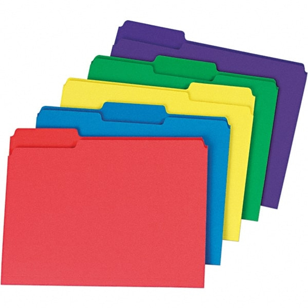 Universal One UNV16466 File Folders with Top Tab: Letter, Assorted, 50/Pack