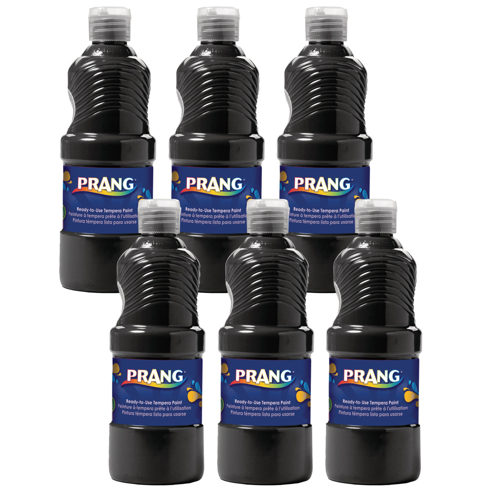 Add vibrant color to your work with the Prang Ready-To-Use Tempera Paints. The non-settling formula reduces the need for stirring or shaking, and the easy-to-pour bottle allows for simple dispensing.  Non-settling formula reduces the need for stirring or shaking.  Easy-to-pour bottle allows for simple dispensing.  AP certified nontoxic.  Black color provides a vibrant look.