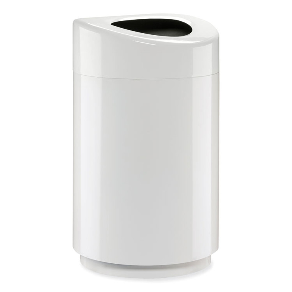 SAFCO PRODUCTS 9920WH Open Top Round Waste Receptacle, 30 gal, Steel, White