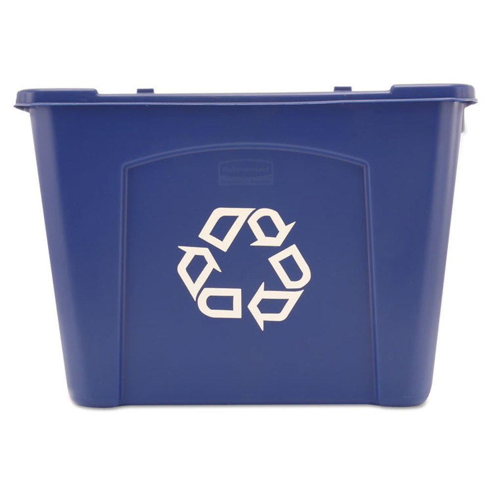 RUBBERMAID COMMERCIAL PROD. 571473BE Stacking Recycle Bin, 14 gal, Polyethylene, Blue