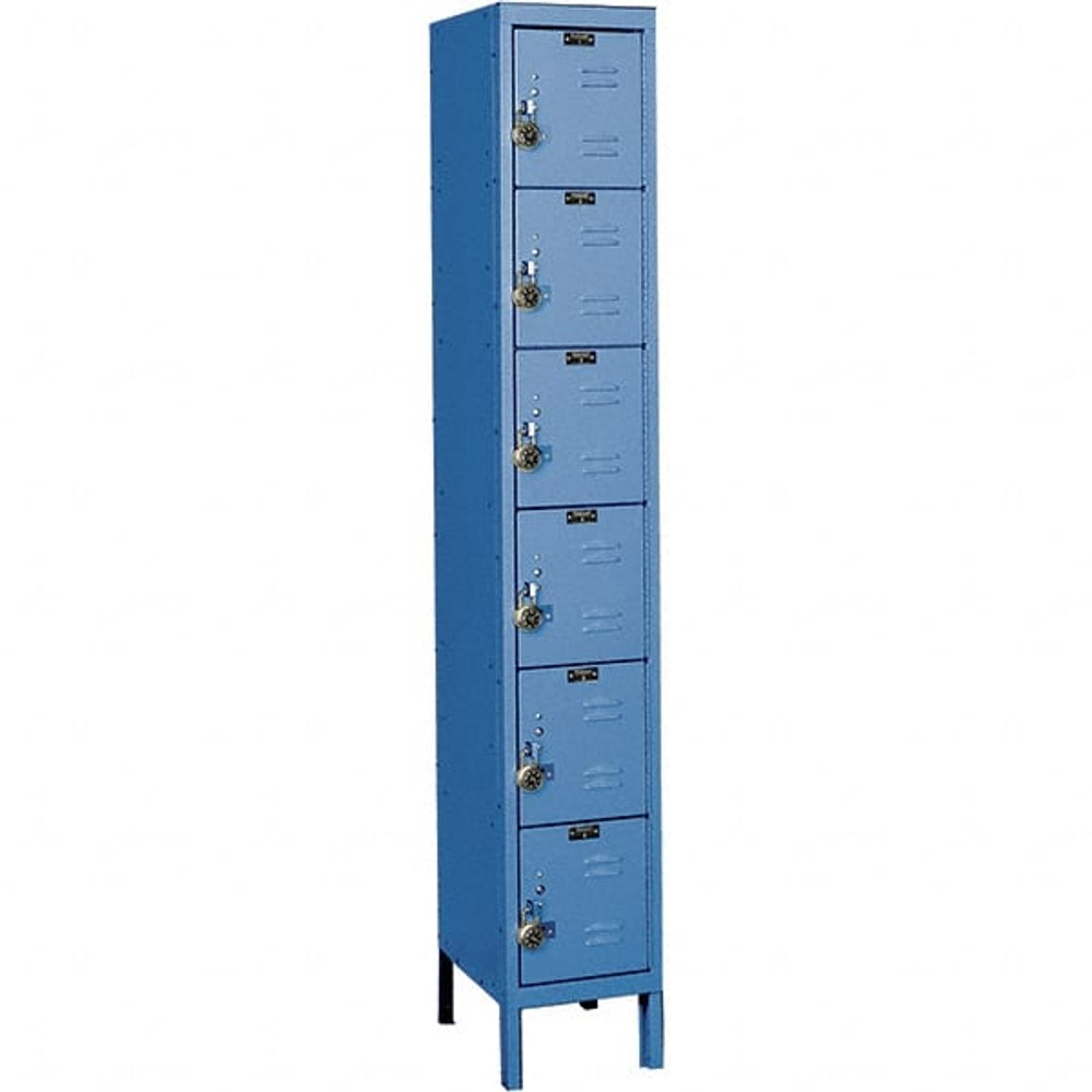 Hallowell URB1228-6A-MB 1-Wide Locker: 12" Wide, 78" High, Padlock