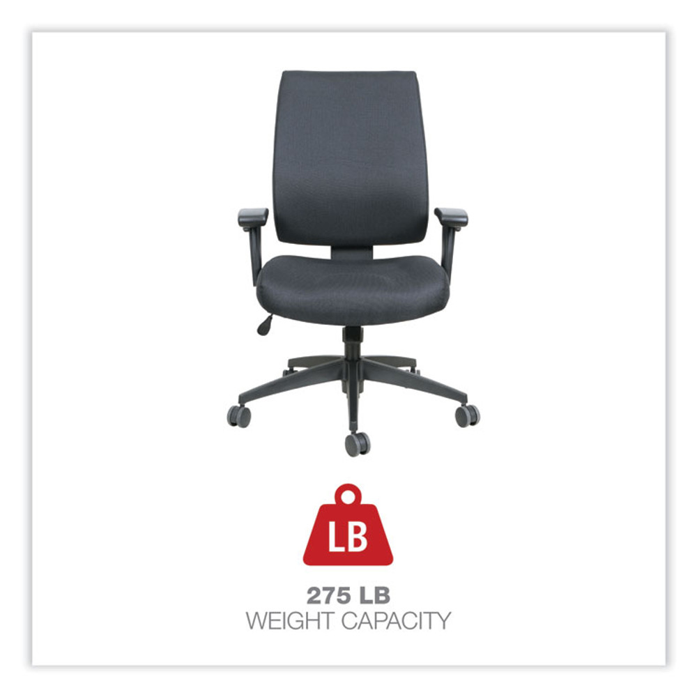 ALERA HPS4201 Alera Wrigley Series High Performance Mid-Back Synchro-Tilt Task Chair, Supports 275 lb, 17.91" to 21.88" Seat Height, Black