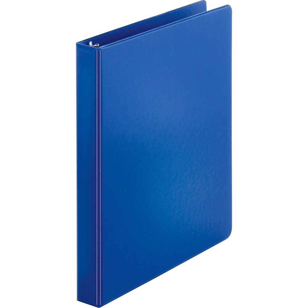 Store letter-size documents safely within the Business Source round-ring binder. The 1-inch capacity holds up to 225 sheets, making it ideal for large reports.  Holds up to 225 sheets.  Interior pockets offer extra space.  Fits letter-size documents.  Back-mounted rings allow pages to lay flat.  2 triggers offer seamless access to contents.  Chipboard core for enhanced durability.