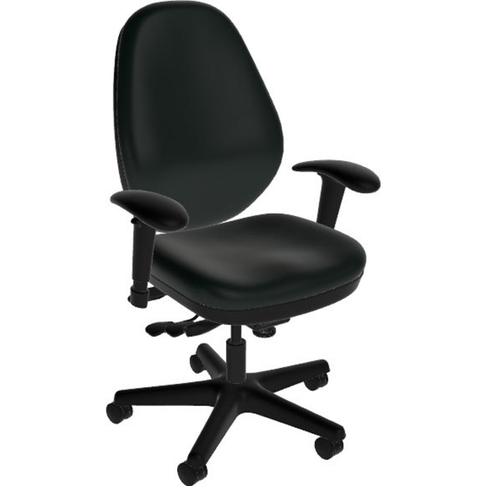 Designed with Pressure Cast cushions, this high-back office chair helps you stay focused on your work. The adjustable chair features lumbar support and positional control to help users find their preferences. The ergonomic desk chair moves smoothly thanks to riveted casters.  Overall Dimensions: 39-3/4inH x 24inW x 24inD.  Ergonomic design allows for comfort throughout the day.  Recommended for professional use 8-10 hours per day.  Adjustable lumbar support and a lumbar crest with thoracic and sacral cradles.  Pressure Cast cushioning.  Multifunctional mechanism allows positional control.  Arms are height and width adjustable.  Riveted casters.  Swiveling design.  Assembly required.  Features polyurethane material.  Backed by the manufacturers lifetime limited warranty.  Tested to meet ANSI/BIFMA Performance Standards - Manufacturer testing has been conducted on this product to meet specific performance requirements and safety standards set forth by the American National Standards Institute (ANSI) and the Business and Institutional Furniture Manufacturers.  Meets/Exceeds Flammability Standard TB117-2013.
