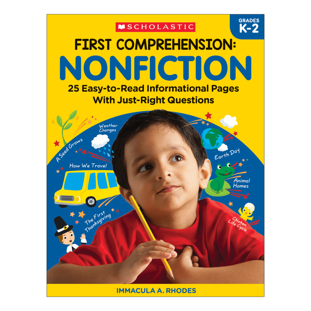 Foster an inquisitive young reader with these nonfiction Scholastic stories. The stories paired with questions to build reading comprehension skills and correlate with A to E reading levels.  Enchant new readers with true and engaging stories.  Text and corresponding questions help boost reading and comprehension skills for new readers.  25 story options offer different lessons for independent reading, groups or homework assignments.  Recommended for students 5 to 7 years.
