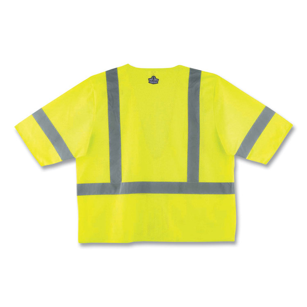 TENACIOUS HOLDINGS, INC. ergodyne® 22127 GloWear 8320Z Class 3 Standard Zipper Vest, Polyester, 2X-Large/3X-Large, Lime