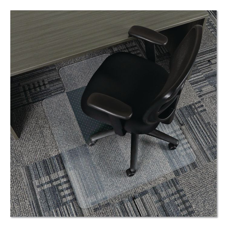ALERA MAT3648CFPL Studded Chair Mat for Flat Pile Carpeted Floors, Rectangular with Lip, Straight Edges, 36" x 48", Clear