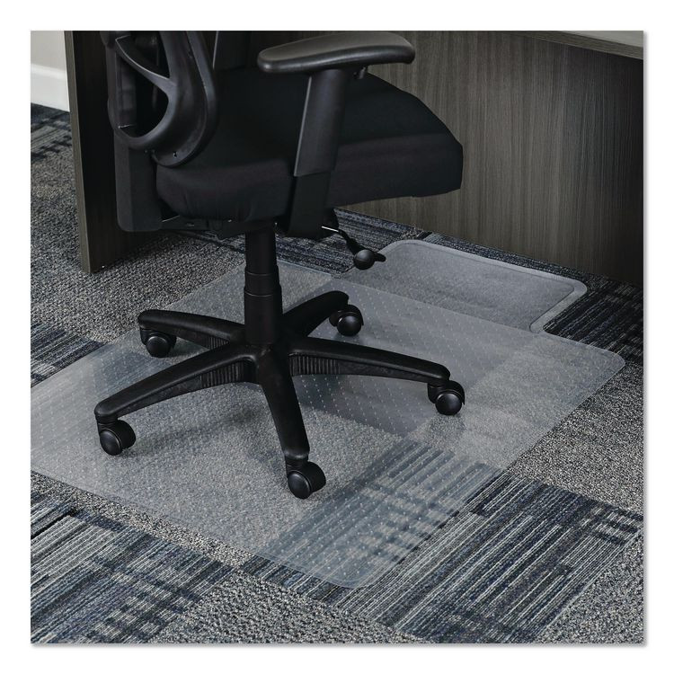 ALERA MAT3648CFPL Studded Chair Mat for Flat Pile Carpeted Floors, Rectangular with Lip, Straight Edges, 36" x 48", Clear