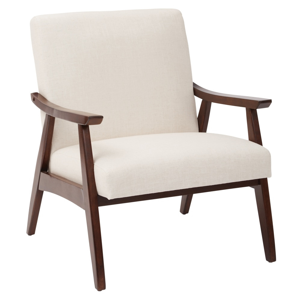Create the space you have been dreaming of with this mid-century modern arm chair. The chair offers strong wood construction and a comfortable polyester covering to help you or your guests relax.  Overall Dimensions: 32 1/4inH x 26 1/2inW x 28 1/2inD.  Weight capacity tested to support 250 lb.  Polyester upholstery is comfortable and easy to care for.  Solid wood frame is strong and long lasting.  Assembly required.