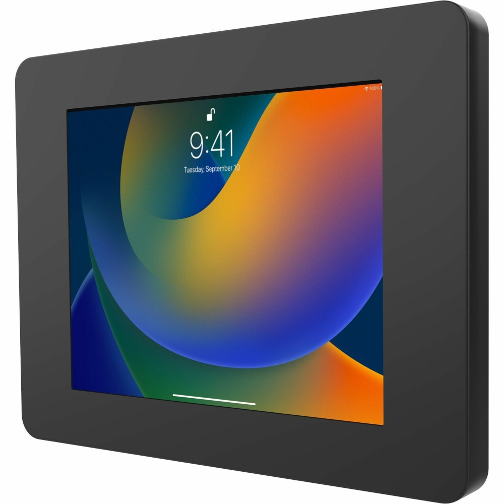 This easy to use security enclosure keeps your tablet protected from theft and easily accessible in offices, classrooms, restaurants, and more.  Durable metal enclosure protects your tablet from theft with a powerful lock and key security system, mounting flush against the wall with a set of included hardware.  Can be mounted either vertically or horizontally.  Designed to allow interior cable routing so that your device remains charged while in use.  The enclosures mounting holes are in a standard 75mm x 75mm VESA pattern, allowing easy interfacing with VESA arms and other equipment.